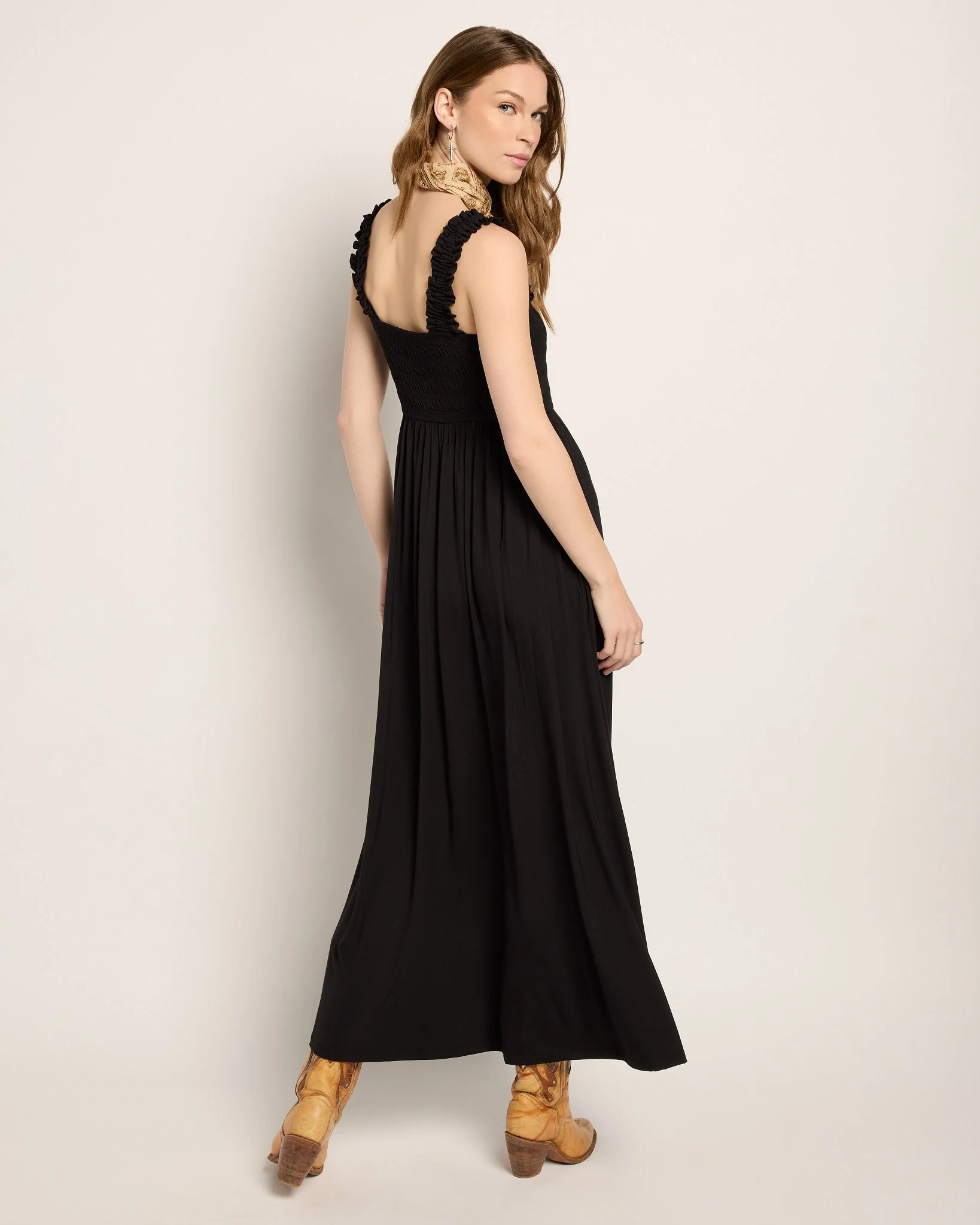 Westbreeze Solid Smocked Maxi Dress - Image 10
