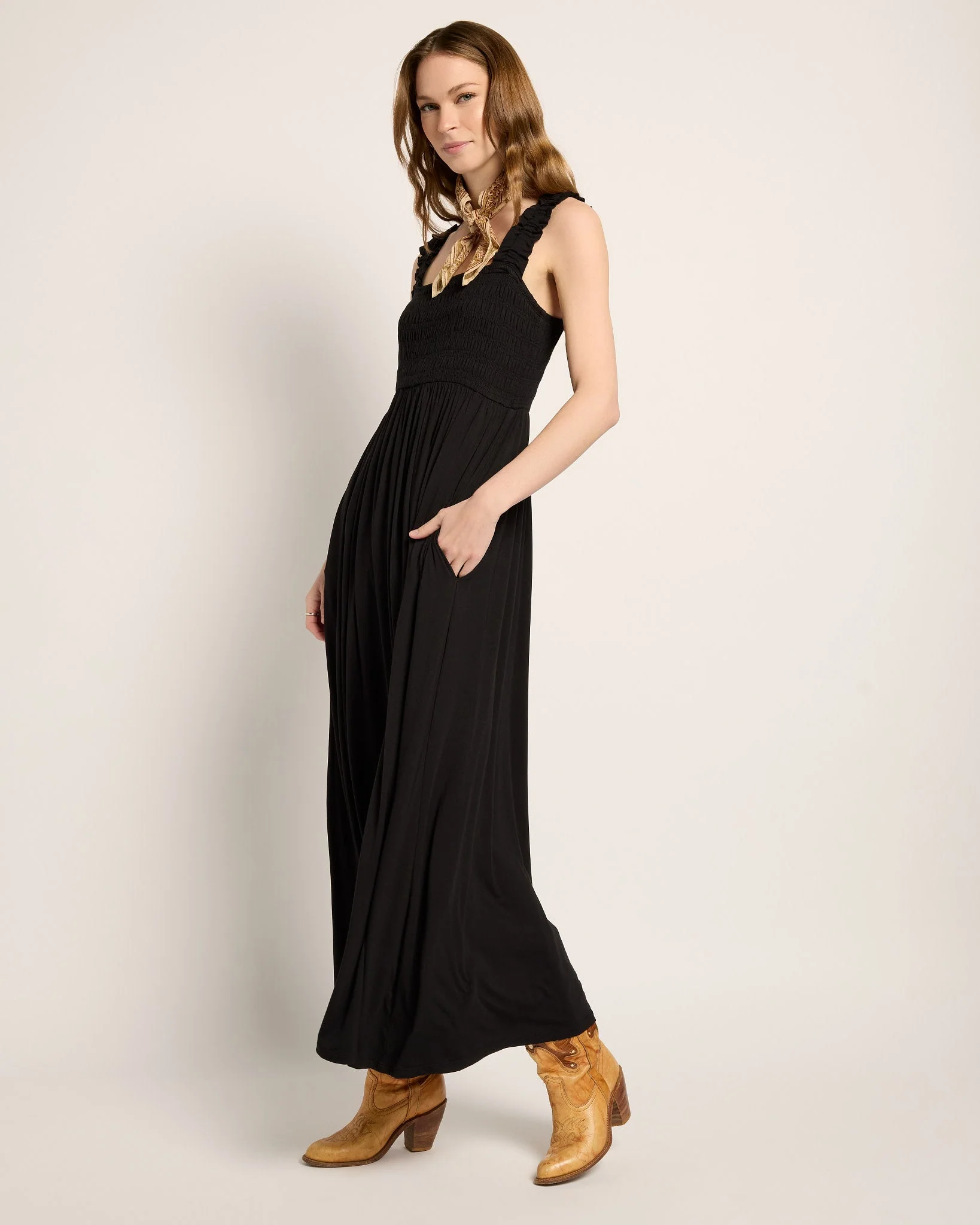 Westbreeze Solid Smocked Maxi Dress - Image 13