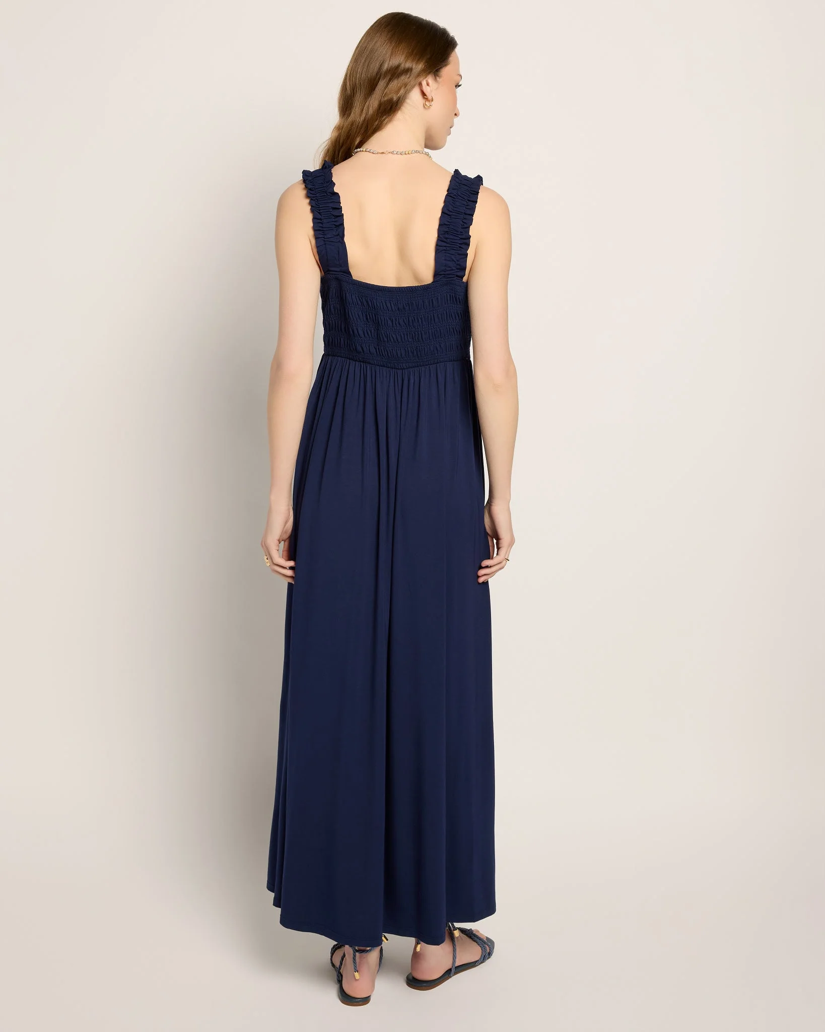 Westbreeze Solid Smocked Maxi Dress - Image 3