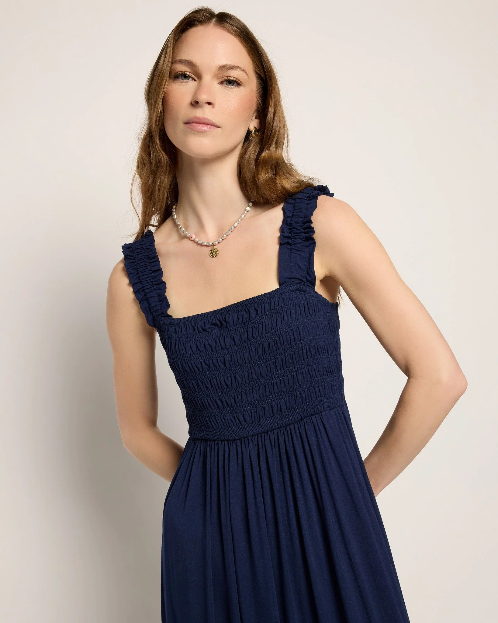 Westbreeze Solid Smocked Maxi Dress - Image 4