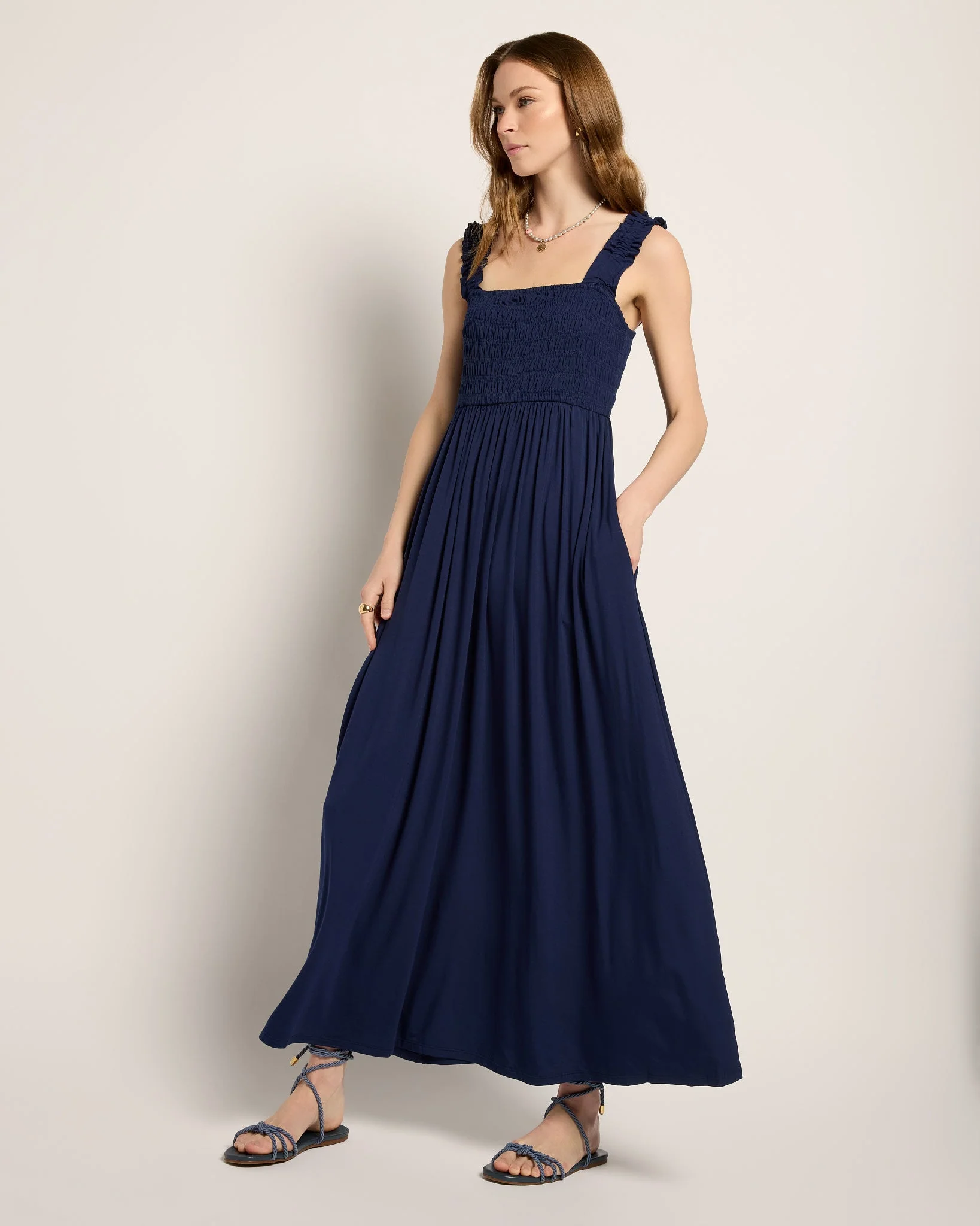 Westbreeze Solid Smocked Maxi Dress - Image 8