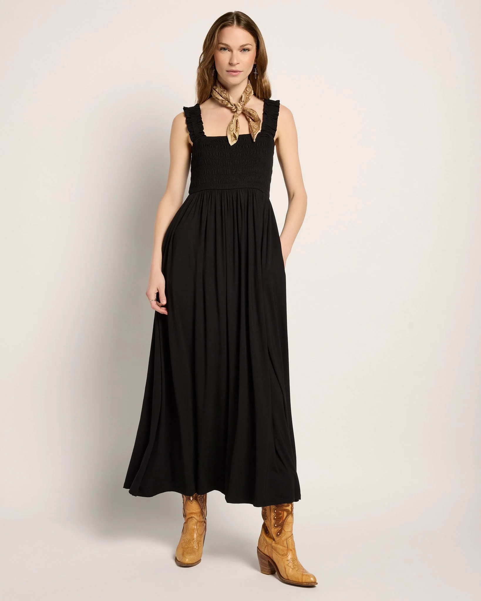 Westbreeze Solid Smocked Maxi Dress - Image 9